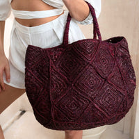 NICO — Handwoven Raffia Tote Bag, Natural - Diazza