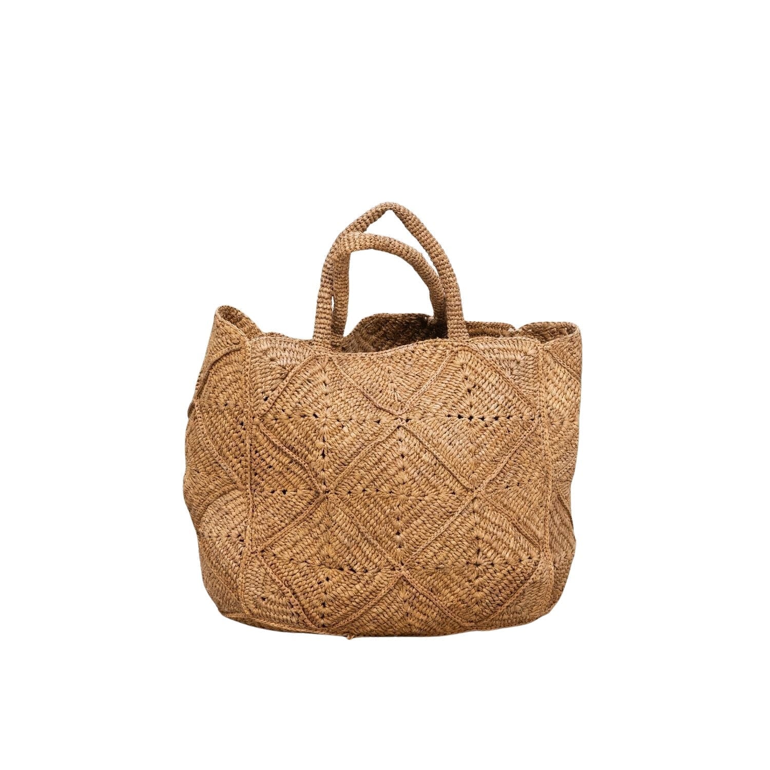 NICO — Handwoven Raffia Tote Bag, Natural - Diazza