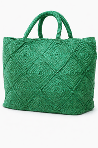 NICO — Handwoven Raffia Tote Bag, Natural - Diazza