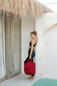 NICO — Handwoven Raffia Tote Bag, Natural - Diazza