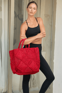 NICO — Handwoven Raffia Tote Bag, Natural - Diazza