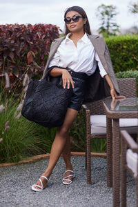 NICO — Handwoven Raffia Tote Bag, Natural - Diazza