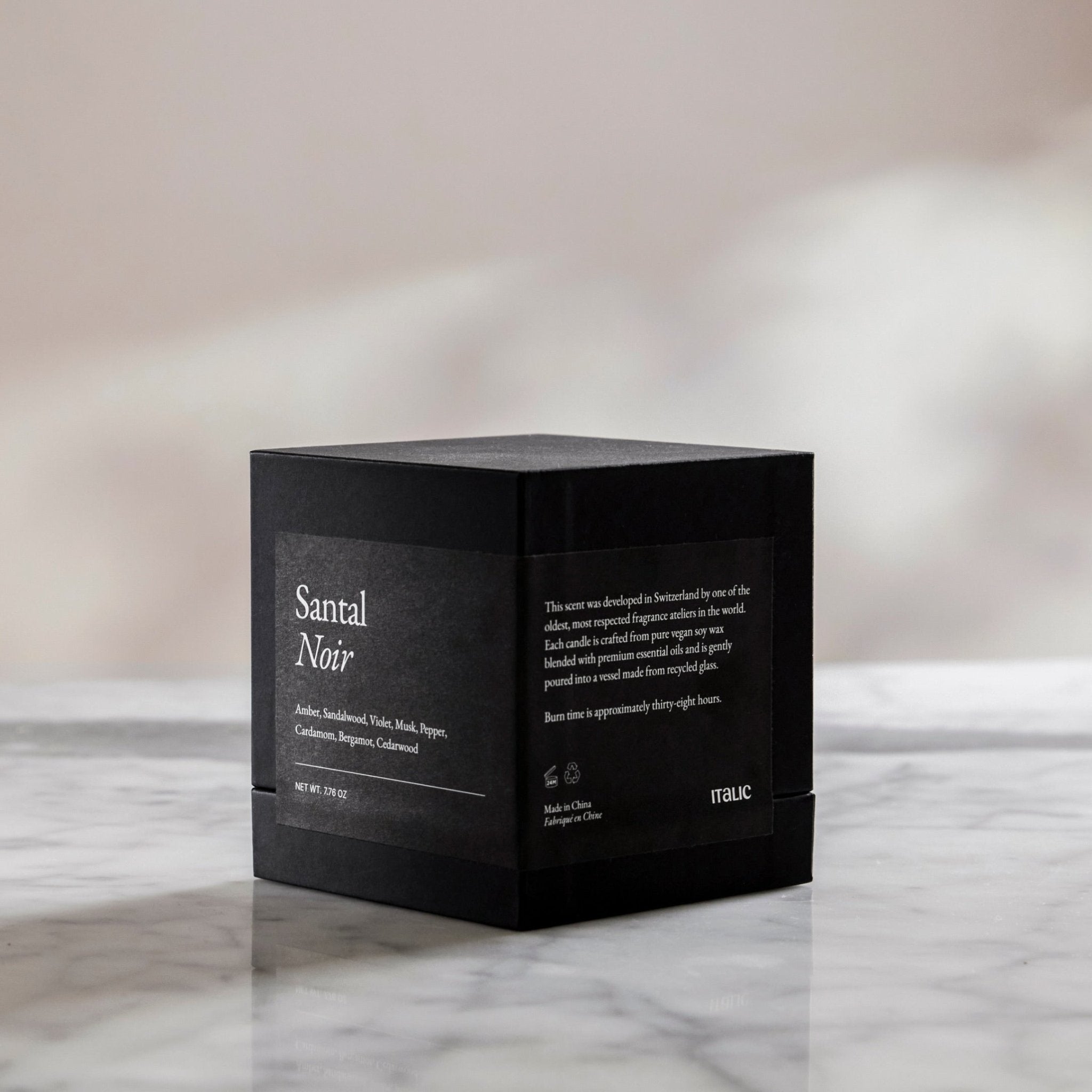 Noir Swiss Scented Glass Candle - Diazza