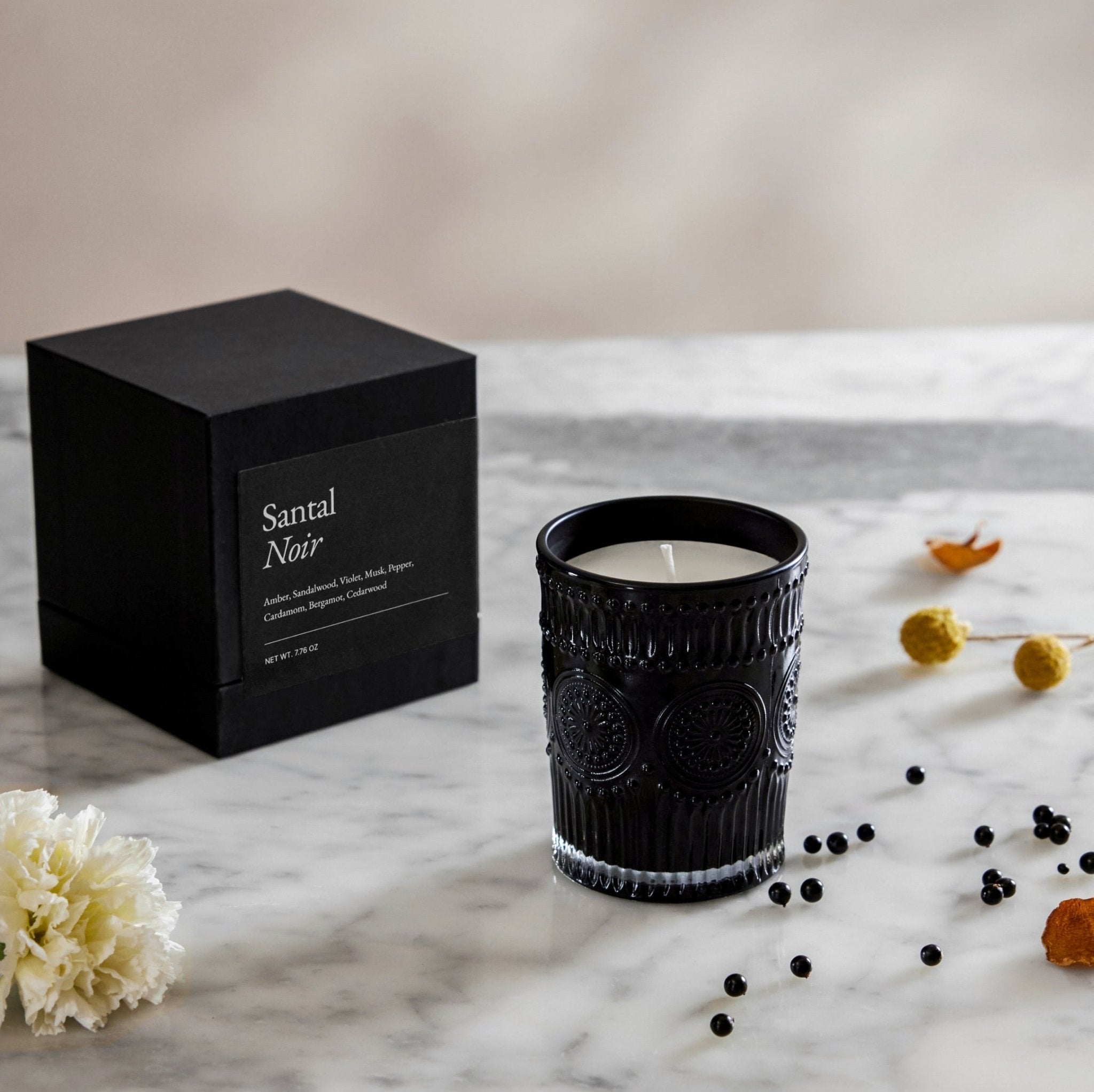 Noir Swiss Scented Glass Candle - Diazza