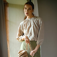 NORMA Recycled Ruffle Jacket, in Beige - Diazza