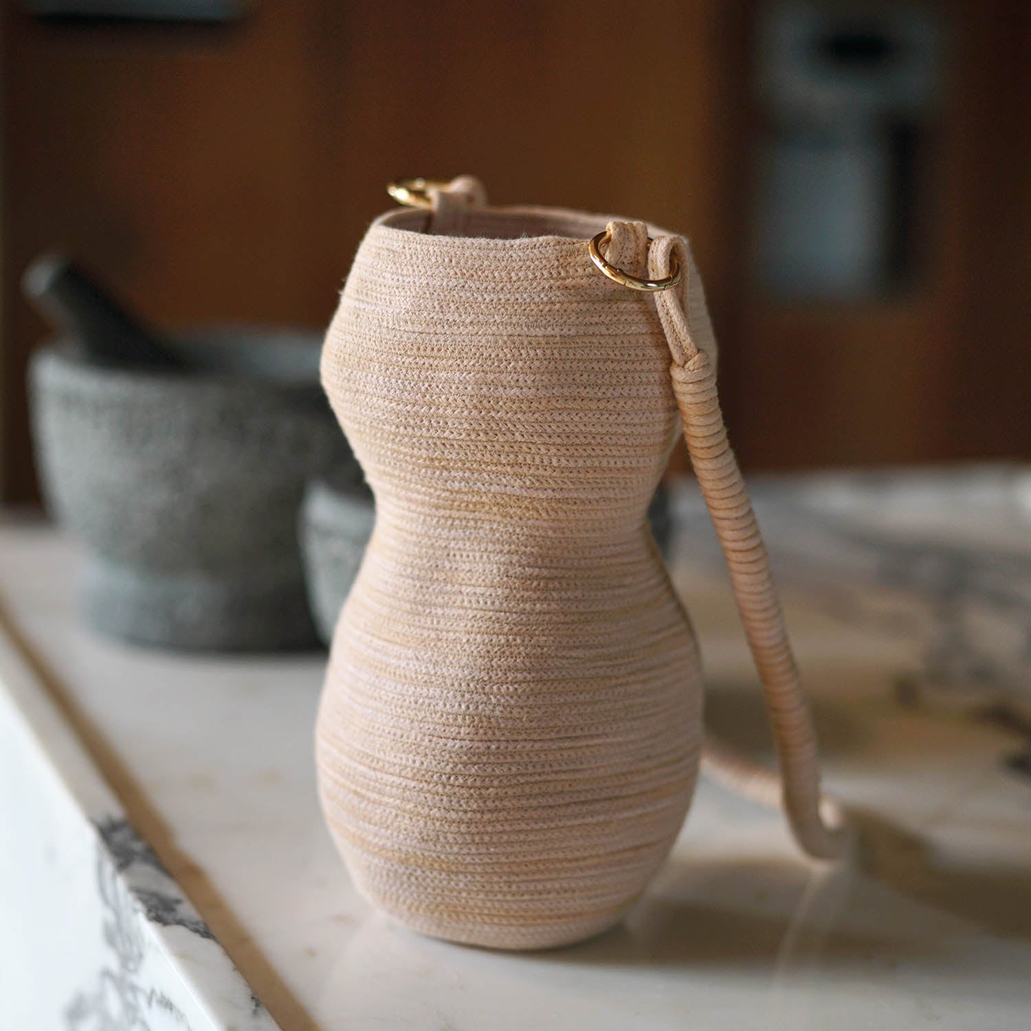 OINO Vase Bag in Sand Beige - Diazza