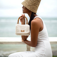 OLA Ecovero Rib Midi Dress In Off White - Diazza