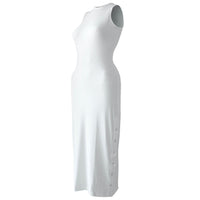 OLA Ecovero Rib Midi Dress In Off White - Diazza