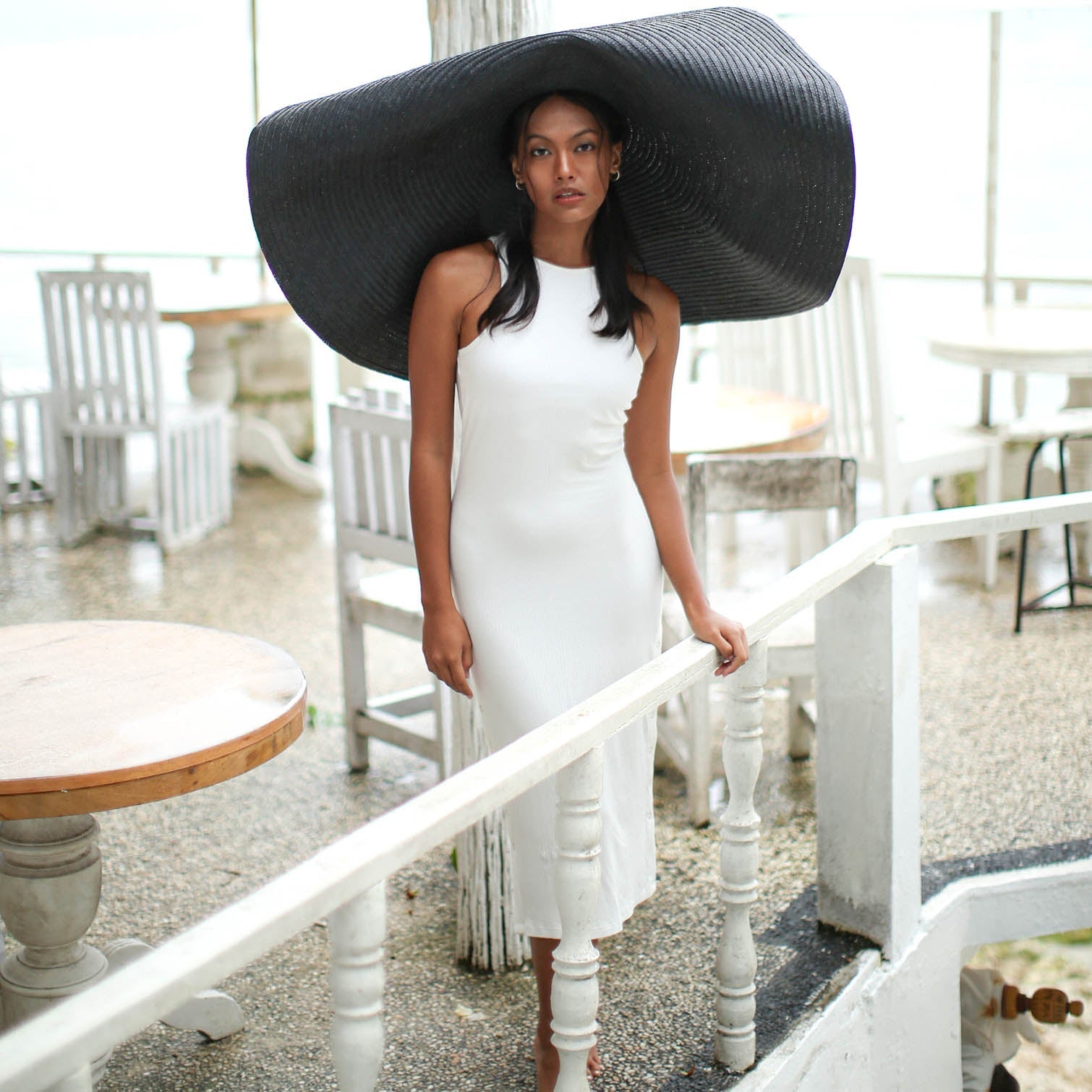 OLA Ecovero Rib Midi Dress In Off White - Diazza
