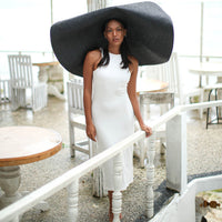 OLA Ecovero Rib Midi Dress In Off White - Diazza