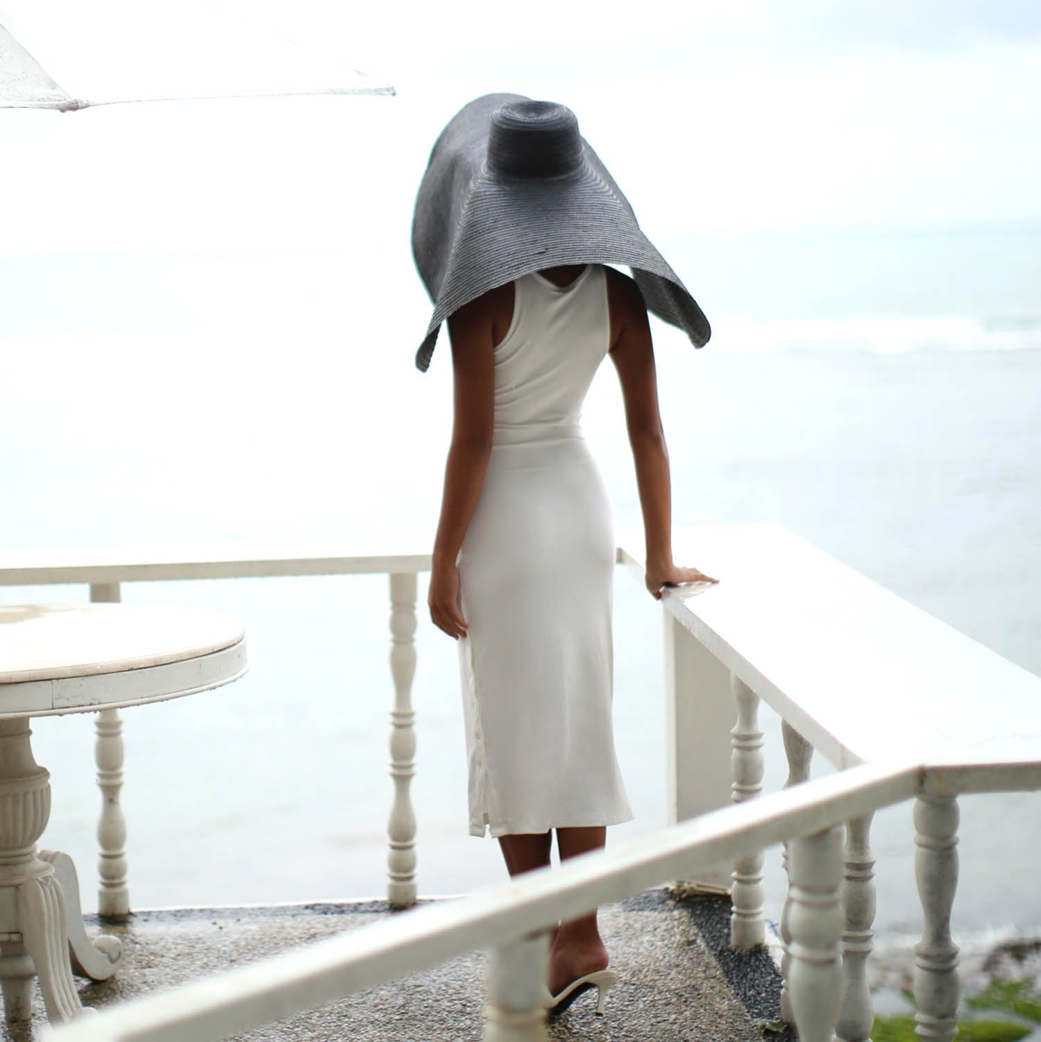 OLA Ecovero Rib Midi Dress In Off White - Diazza