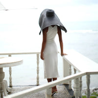 OLA Ecovero Rib Midi Dress In Off White - Diazza