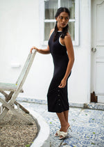 OLA Organic Cotton Midi Dress In Black - Diazza