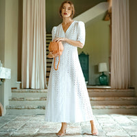 OLYMPIA Embroidered Cotton Dress - Diazza