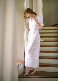 OLYMPIA Embroidered Cotton Dress - Diazza
