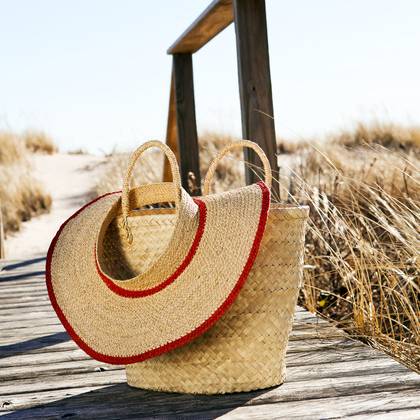 PALM — Handwoven Palm Leaf Market Tote, Natural - Diazza