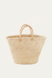 PALM — Handwoven Palm Leaf Market Tote, Natural - Diazza