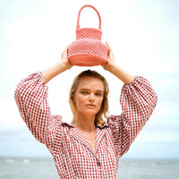 PETITE NAGA Macrame Bucket Bag, in Candy Pink - Diazza