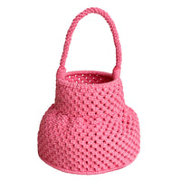 PETITE NAGA Macrame Bucket Bag, in Candy Pink - Diazza
