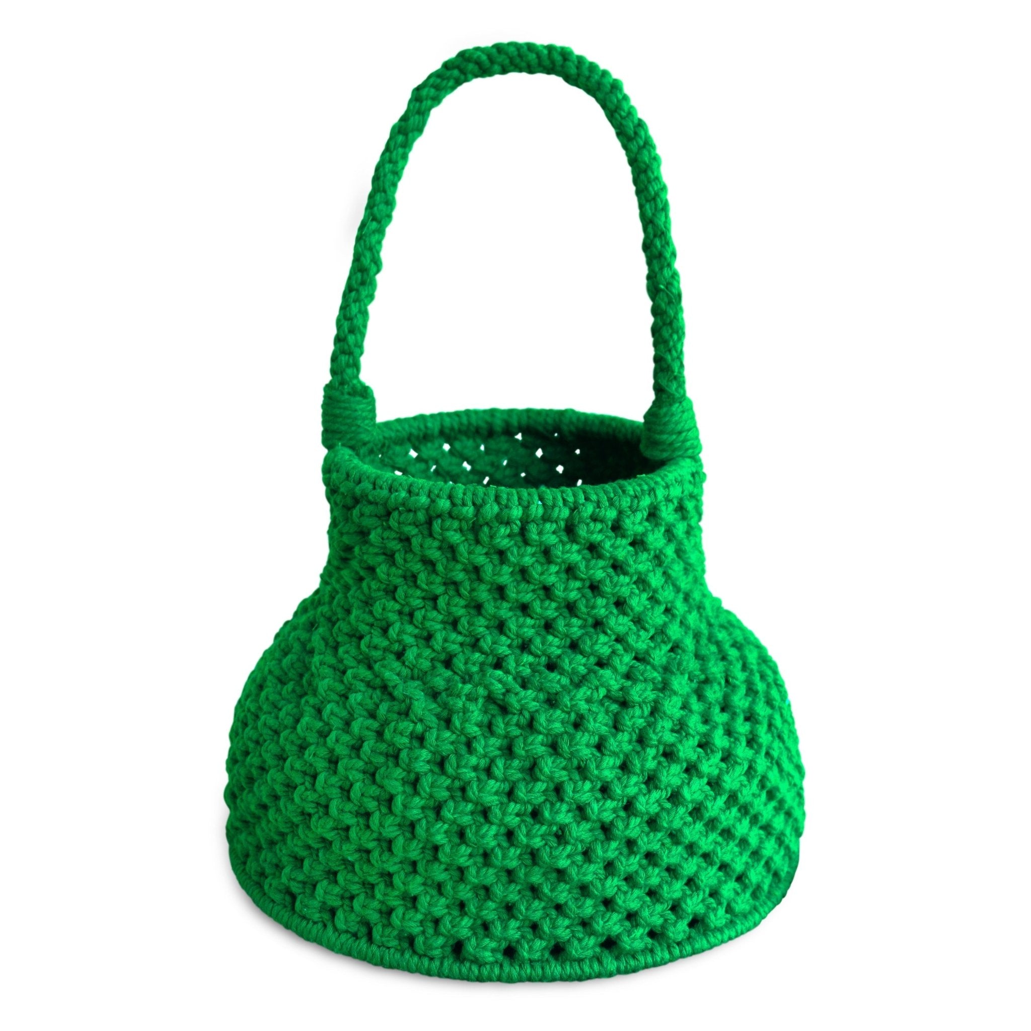 PETITE NAGA Macrame Bucket Bag, in Green - Diazza