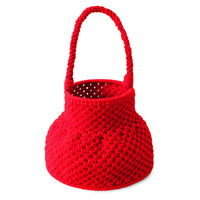 PETITE NAGA Macrame Bucket Bag In Scarlet Red - Diazza