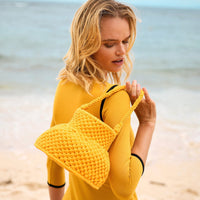 PETITE NAGA Macrame Vessel Basket Bag in Butter Yellow - Diazza