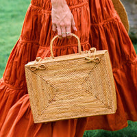 RAHAYU Atta Rattan Bag In Mocca Brown - Diazza