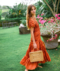 RAHAYU Atta Rattan Bag In Mocca Brown - Diazza