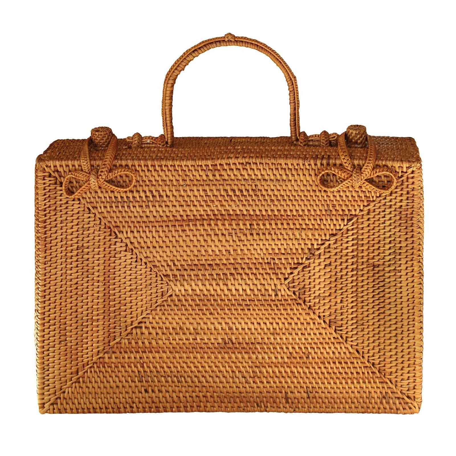 RAHAYU Atta Rattan Bag In Mocca Brown - Diazza