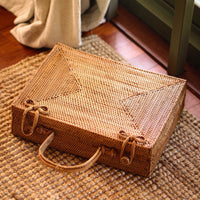 RAHAYU Atta Rattan Bag In Mocca Brown - Diazza