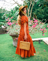 RAHAYU Atta Rattan Bag In Mocca Brown - Diazza