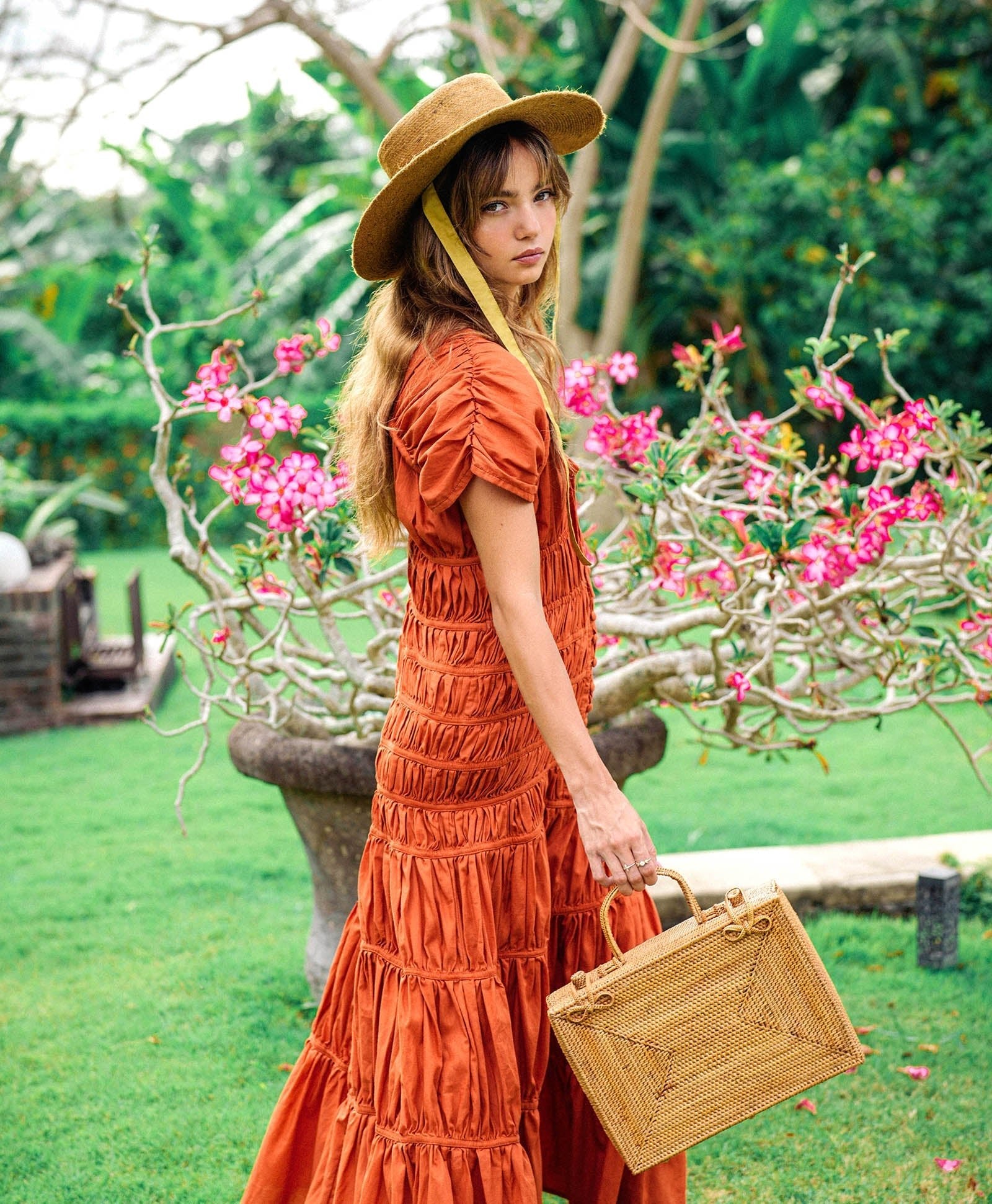 RAHAYU Atta Rattan Bag In Mocca Brown - Diazza