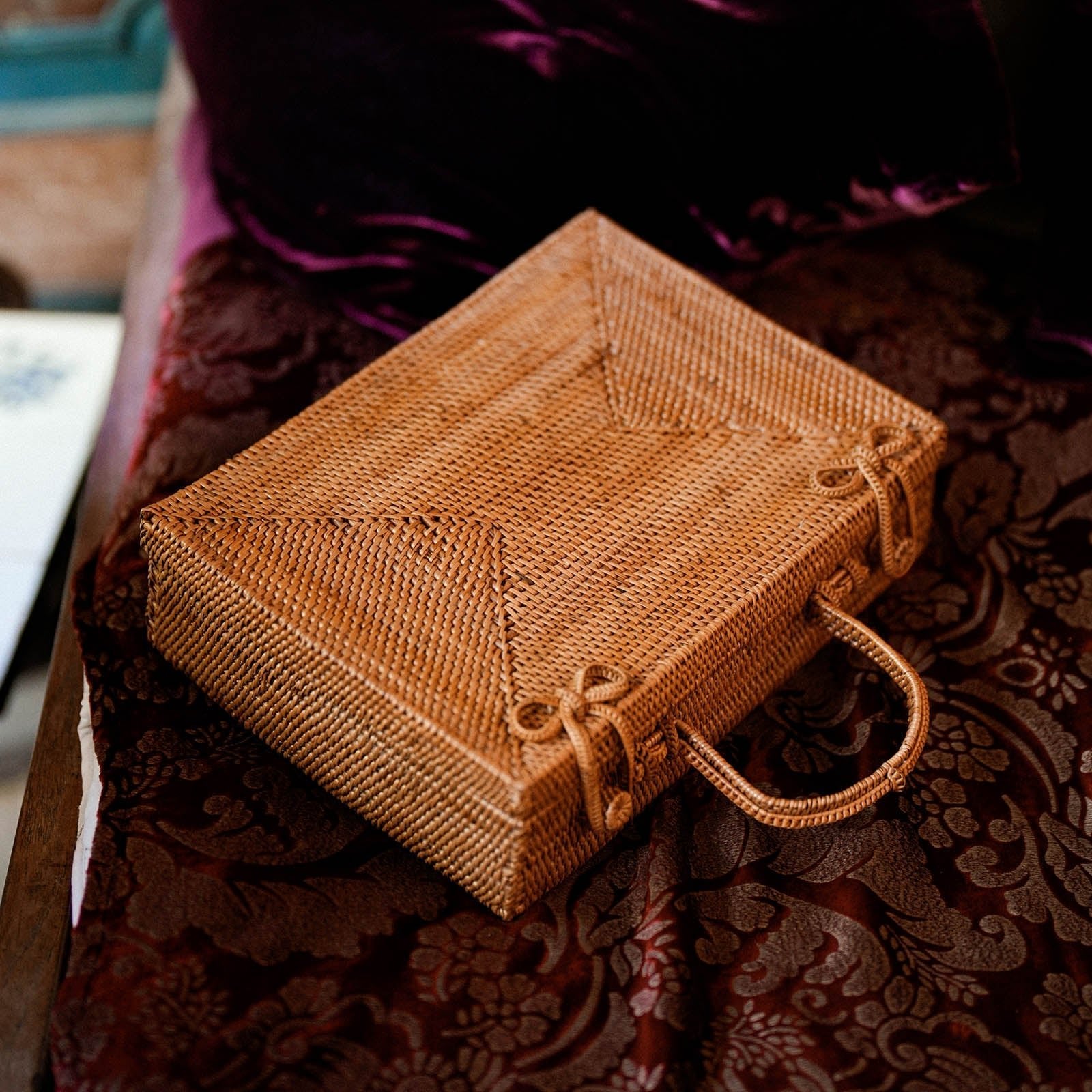 RAHAYU Atta Rattan Bag In Mocca Brown - Diazza