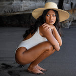RIANNA Palm Straw Hats in Natural Beige - Diazza