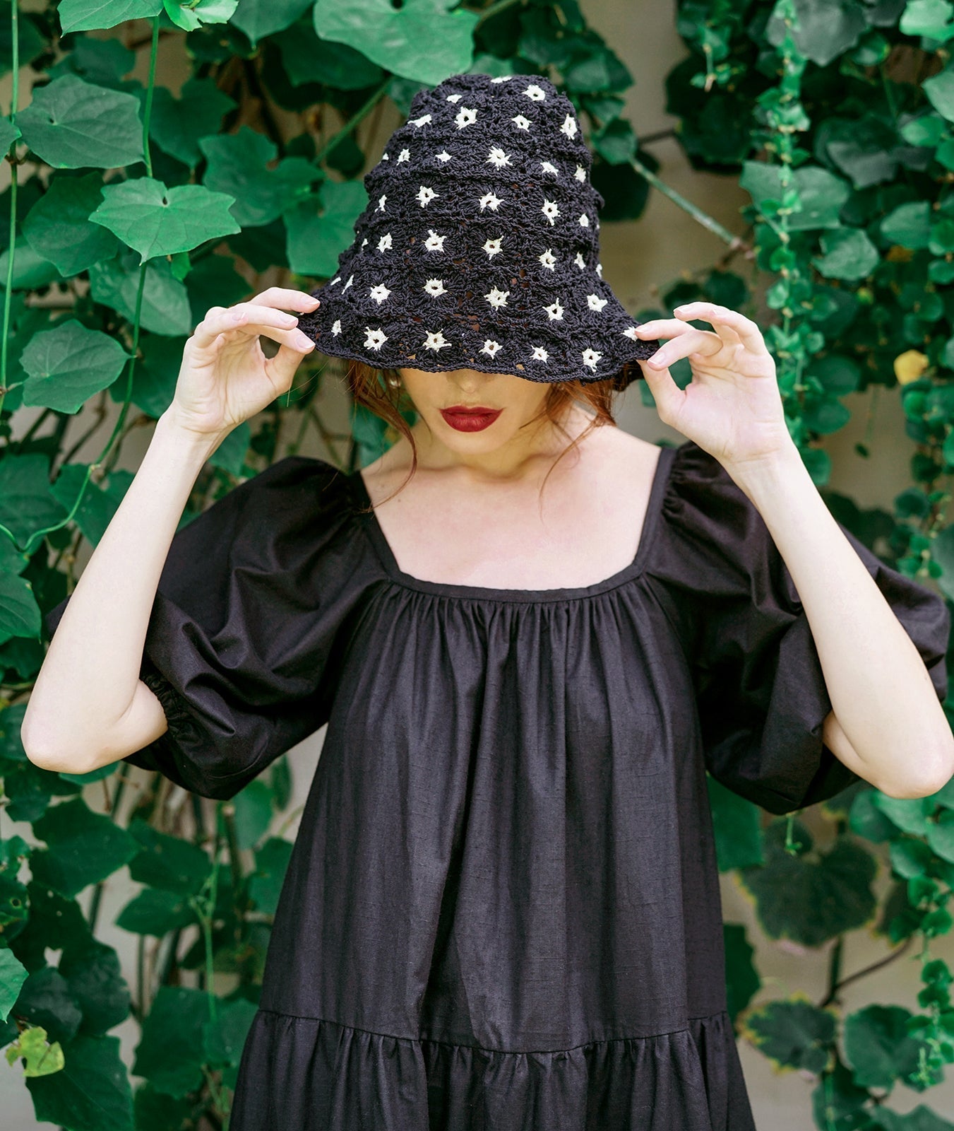 ROSEMARY Cotton Prairie Dress, in Black - Diazza