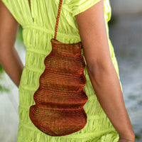 SHELL Handwoven Wire Bag In Copper - Diazza