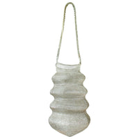 SHELL Handwoven Wire Bag In Silver - Diazza