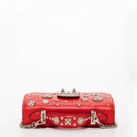 Studded Small Leather Crossbody Bag Red Purse SUSU