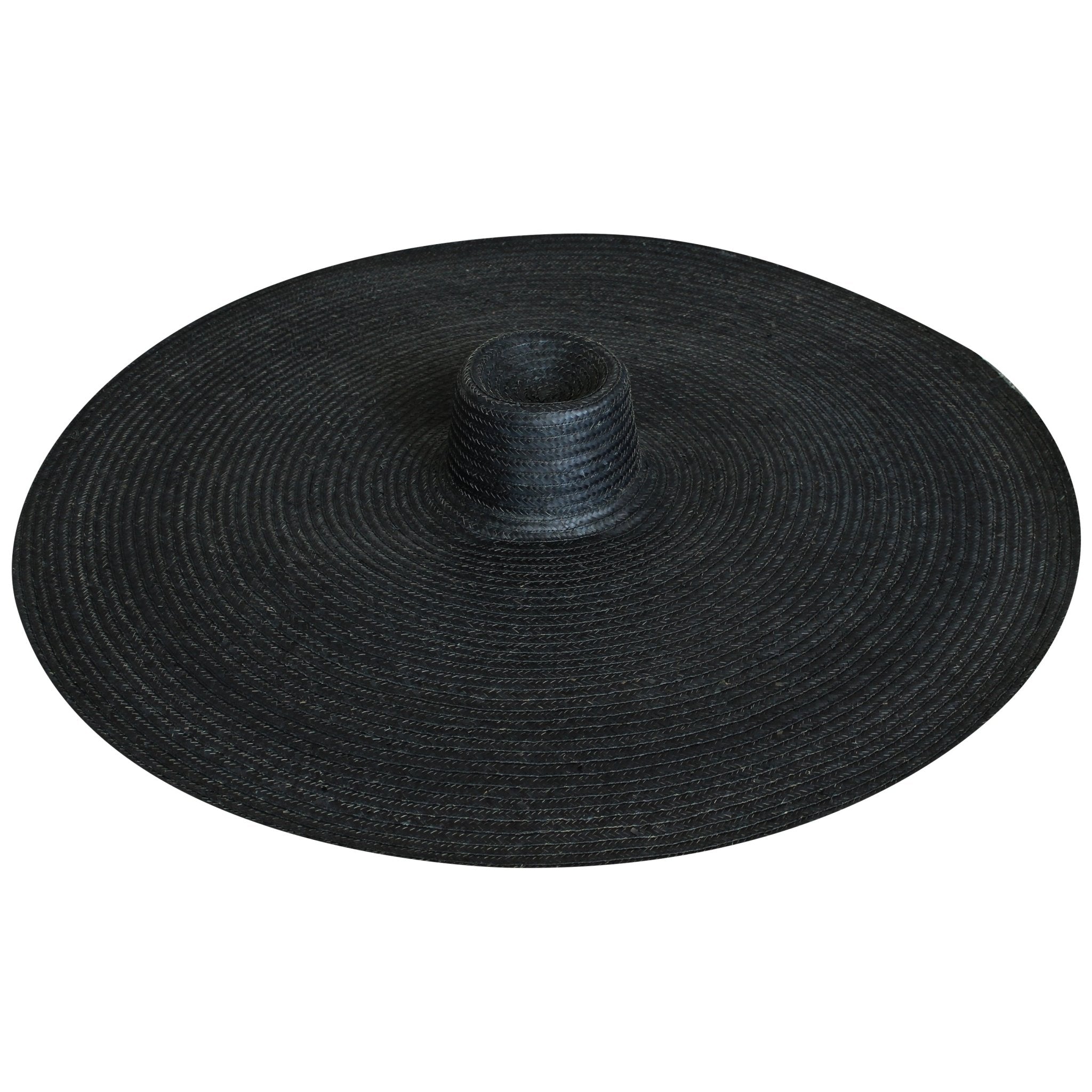 SOLANA Oversized Straw Hat In Black - Diazza