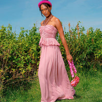 SRI Bamboo Palazzo Jumpsuit in Blush Pink - Diazza