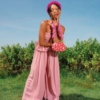 SRI Bamboo Palazzo Jumpsuit in Blush Pink - Diazza