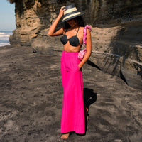 TAYLOR Wide - leg Palazzo Pants In Hot Pink - Diazza