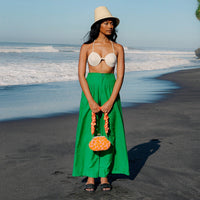 TAYLOR Wide - leg Palazzo Pants in Kelly Green - Diazza