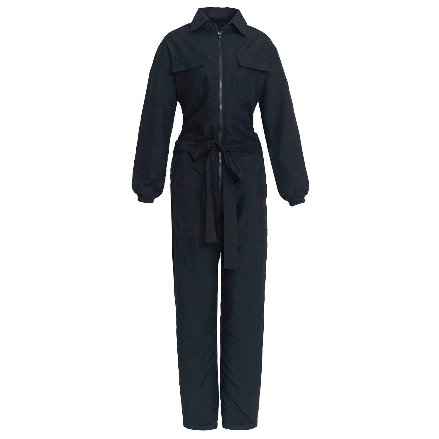 The Amelia Recycled Travel Jumpsuit in Black - Diazza