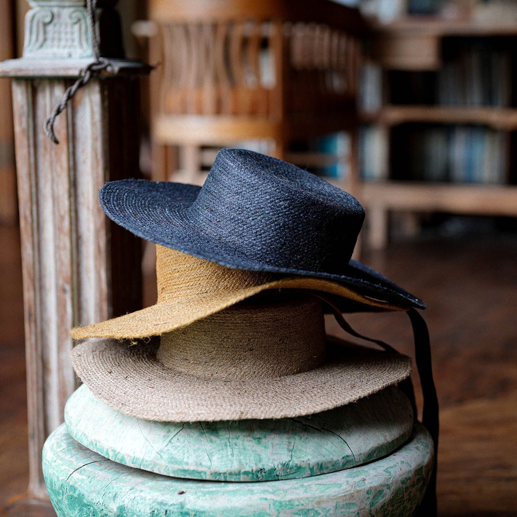 The Loli Jute Hat in Black - Diazza