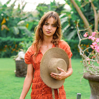 The Loli Jute Straw Hat in Neutral Beige - Diazza