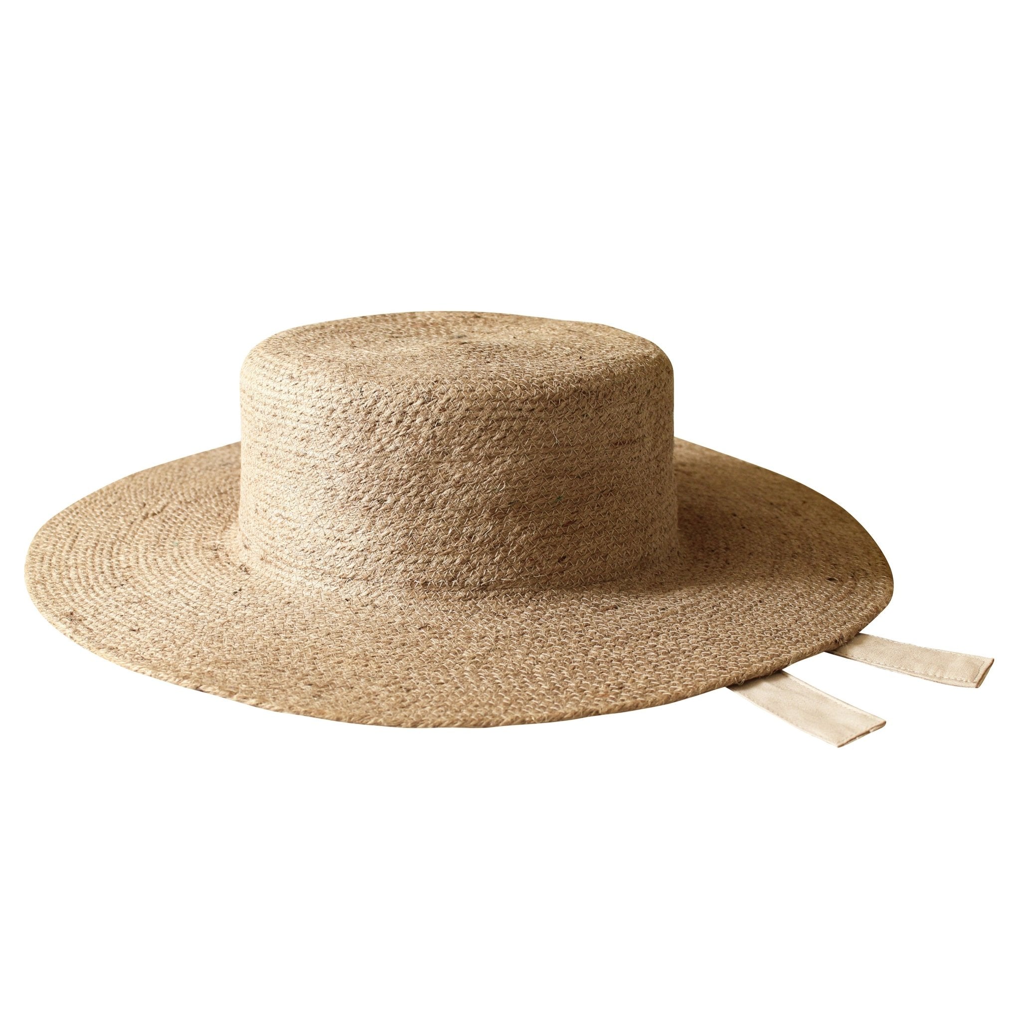 The Loli Jute Straw Hat in Neutral Beige - Diazza