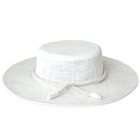 The Loretta Linen Jute Hat In Off White - Diazza