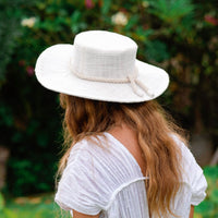The Loretta Linen Jute Hat In Off White - Diazza