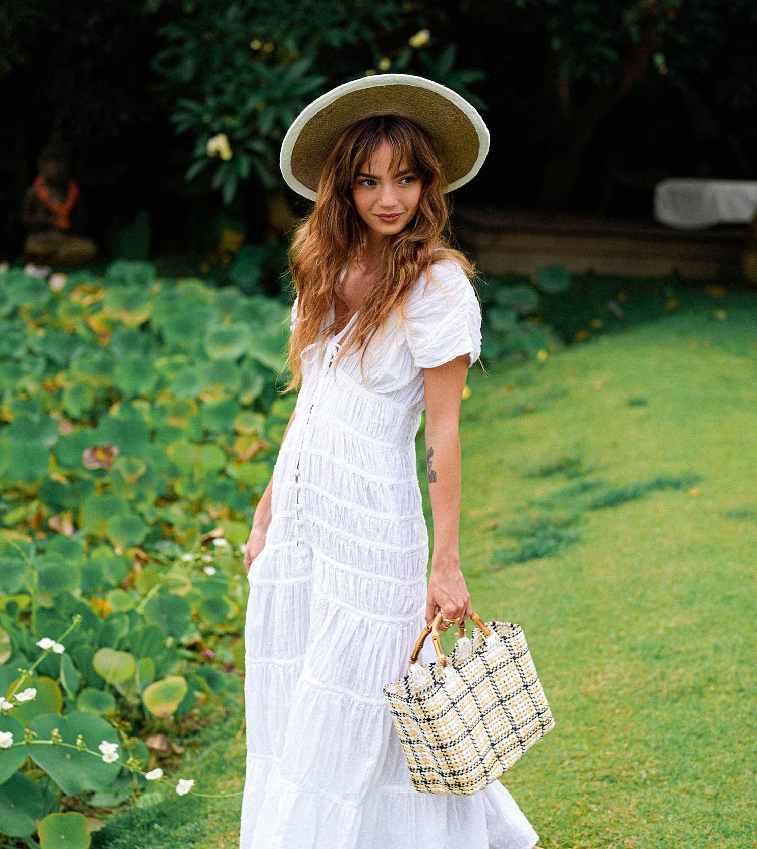 The Loretta Linen Jute Hat In Off White - Diazza
